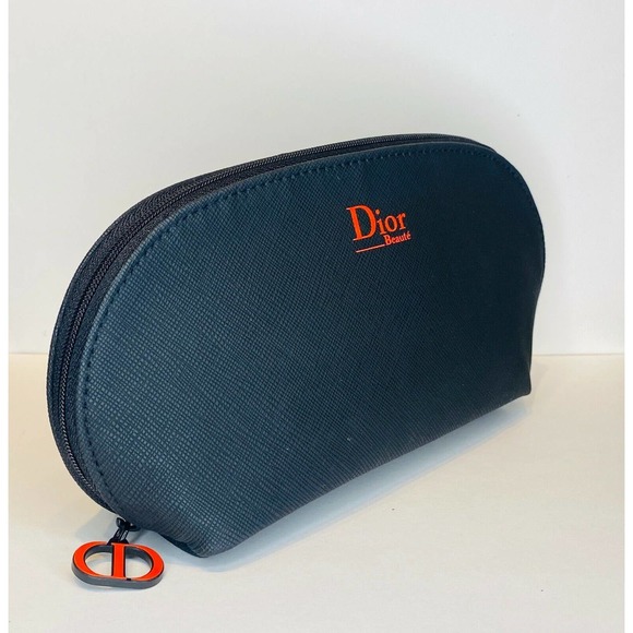 NEW DIOR BEAUTY Black & Red CD Logo MAKEUP POUCH COSMETIC BAG - Picture 2 of 8